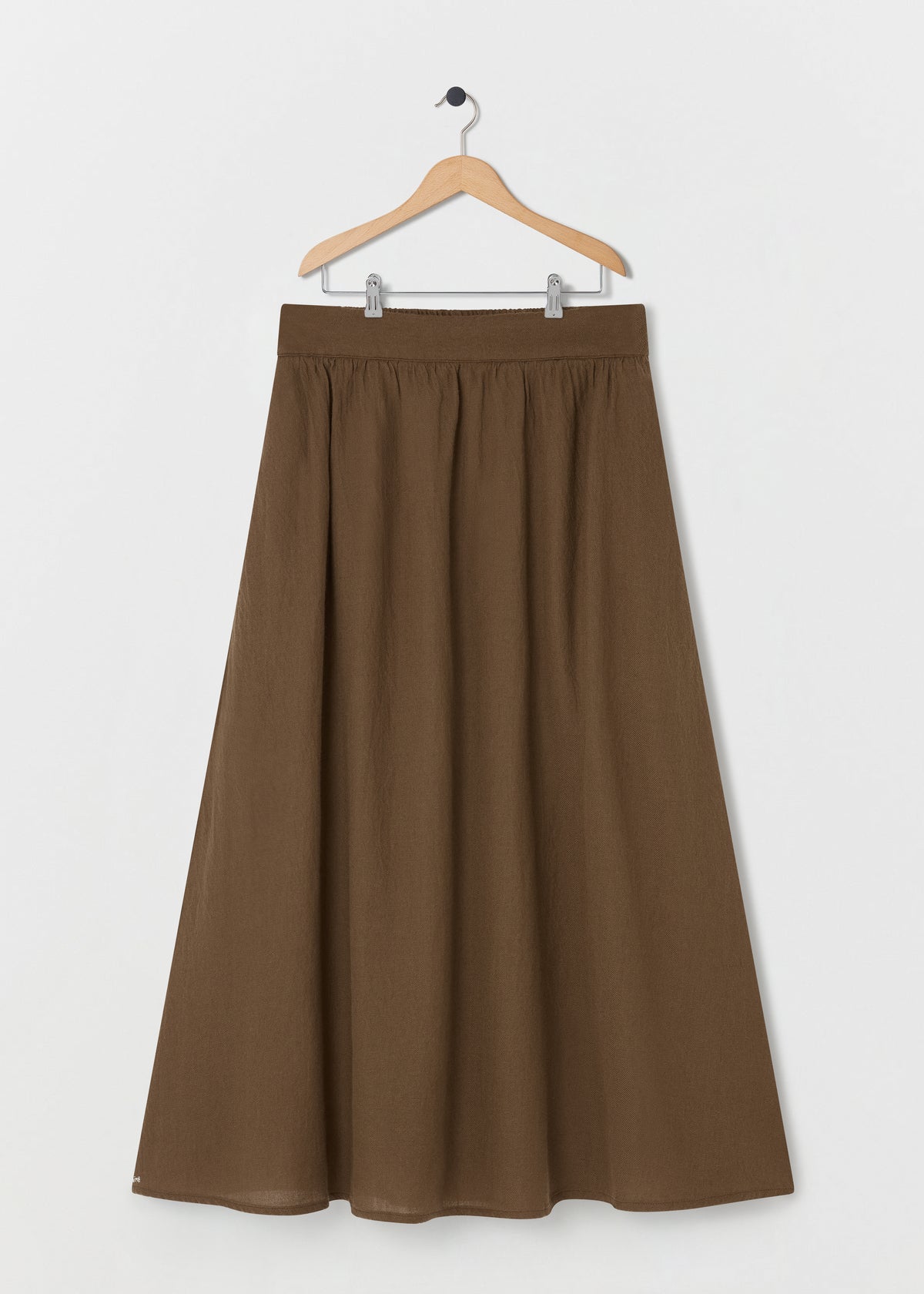 JODIE WOOL SKIRT — CHESTNUT