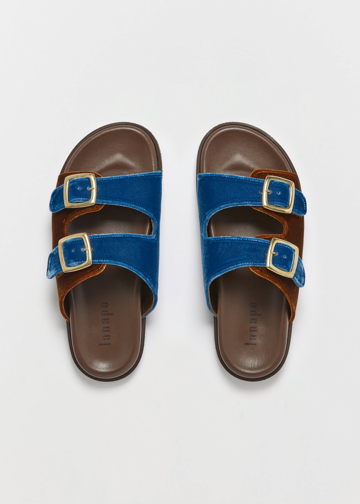 FOLLONICA VELVET SANDALS — BURNT ORANGE & DENIM