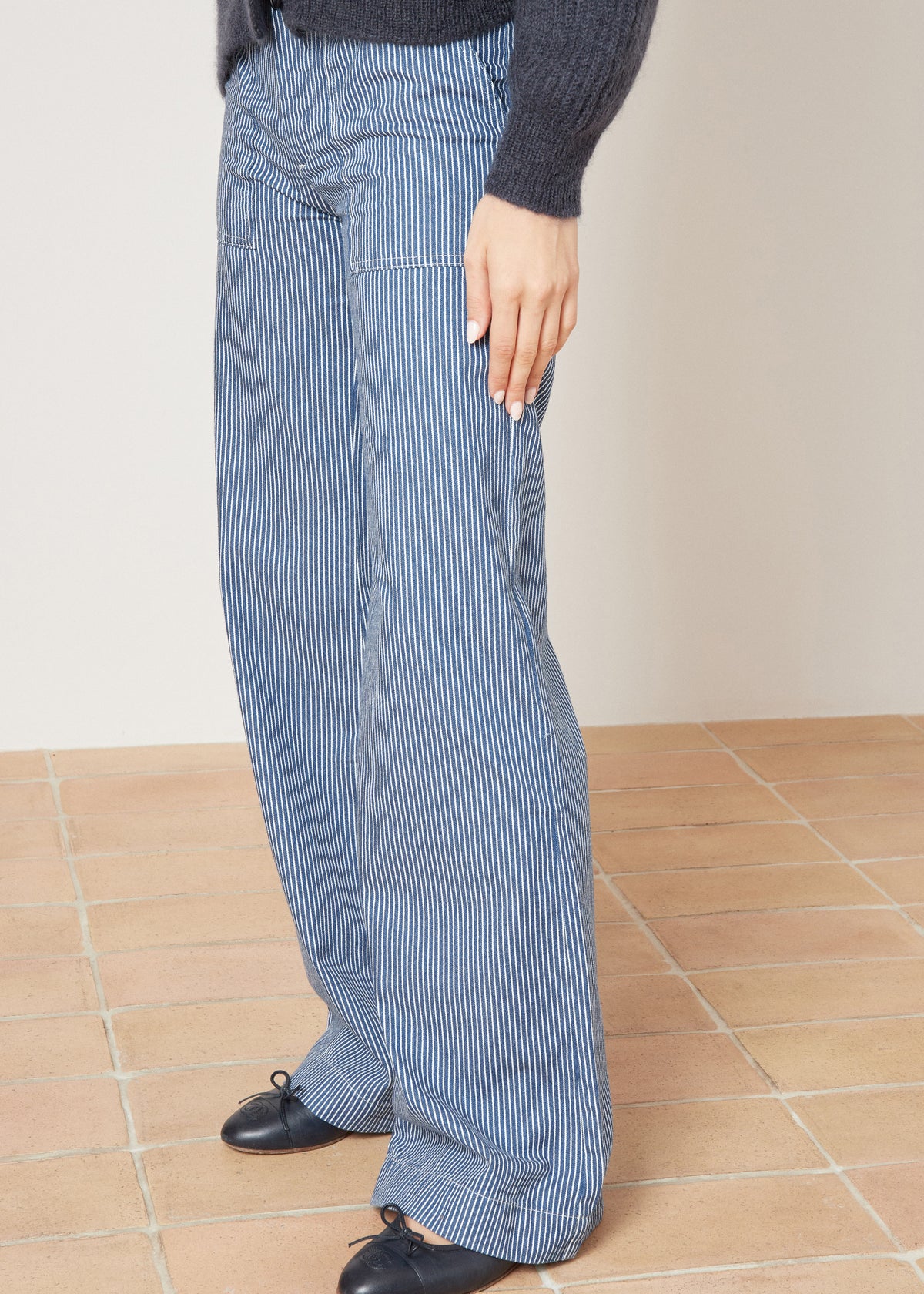 GRYMES TROUSERS — DENIM STRIPES