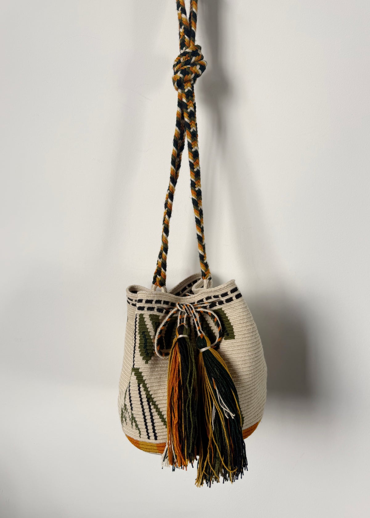 MEDIUM CAMELLIA CROSSBODY BAG — GREY & GREEN
