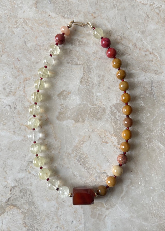 LEMON QUARTZ & JADE NECKLACE