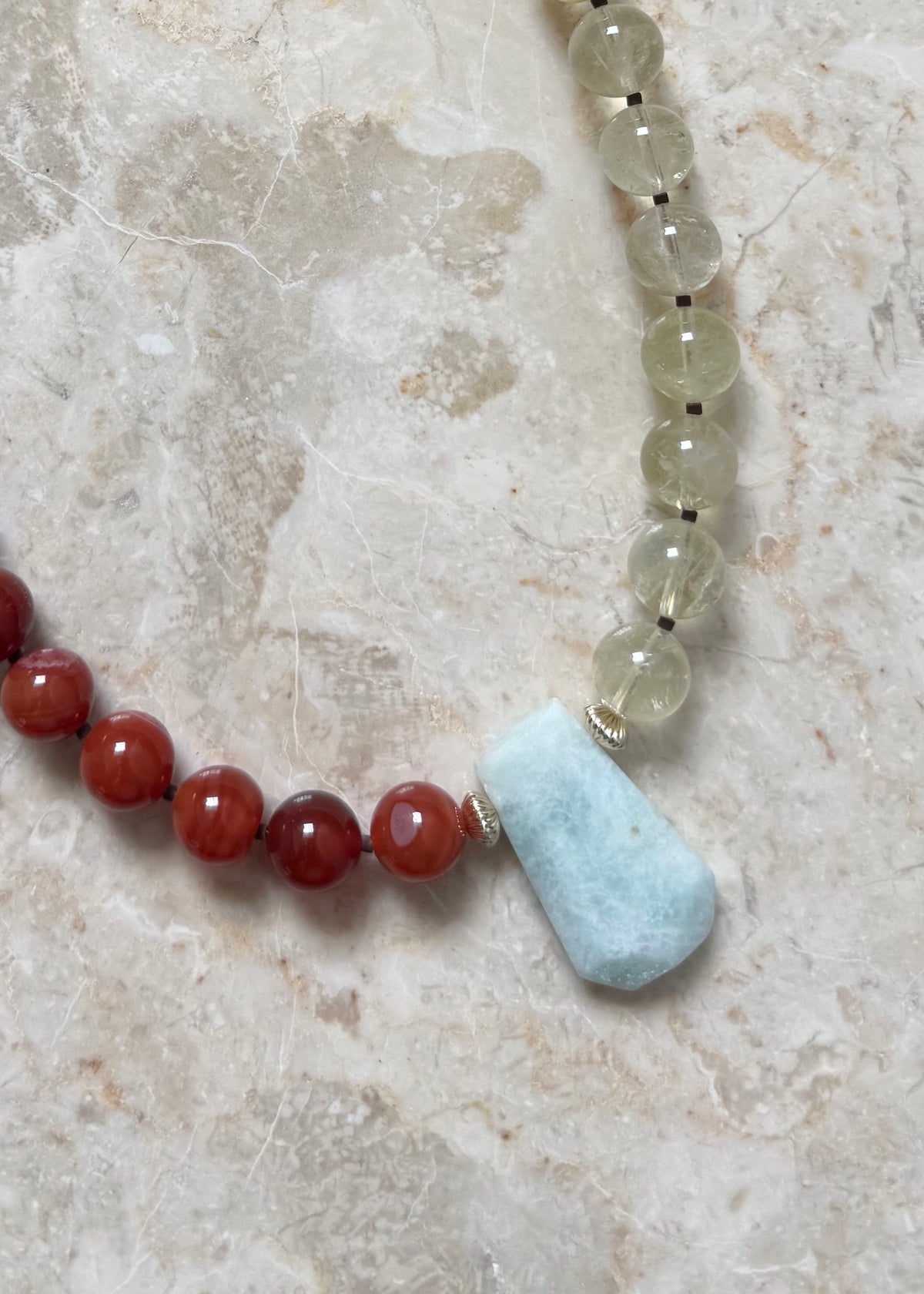 LEMON QUARTZ & JADE NECKLACE