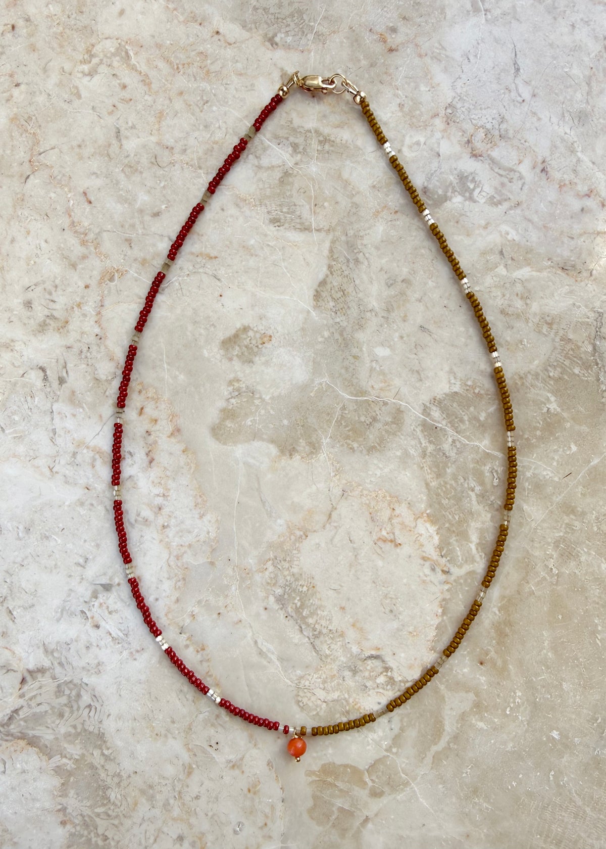LUCKY NECKLACE — CORAL
