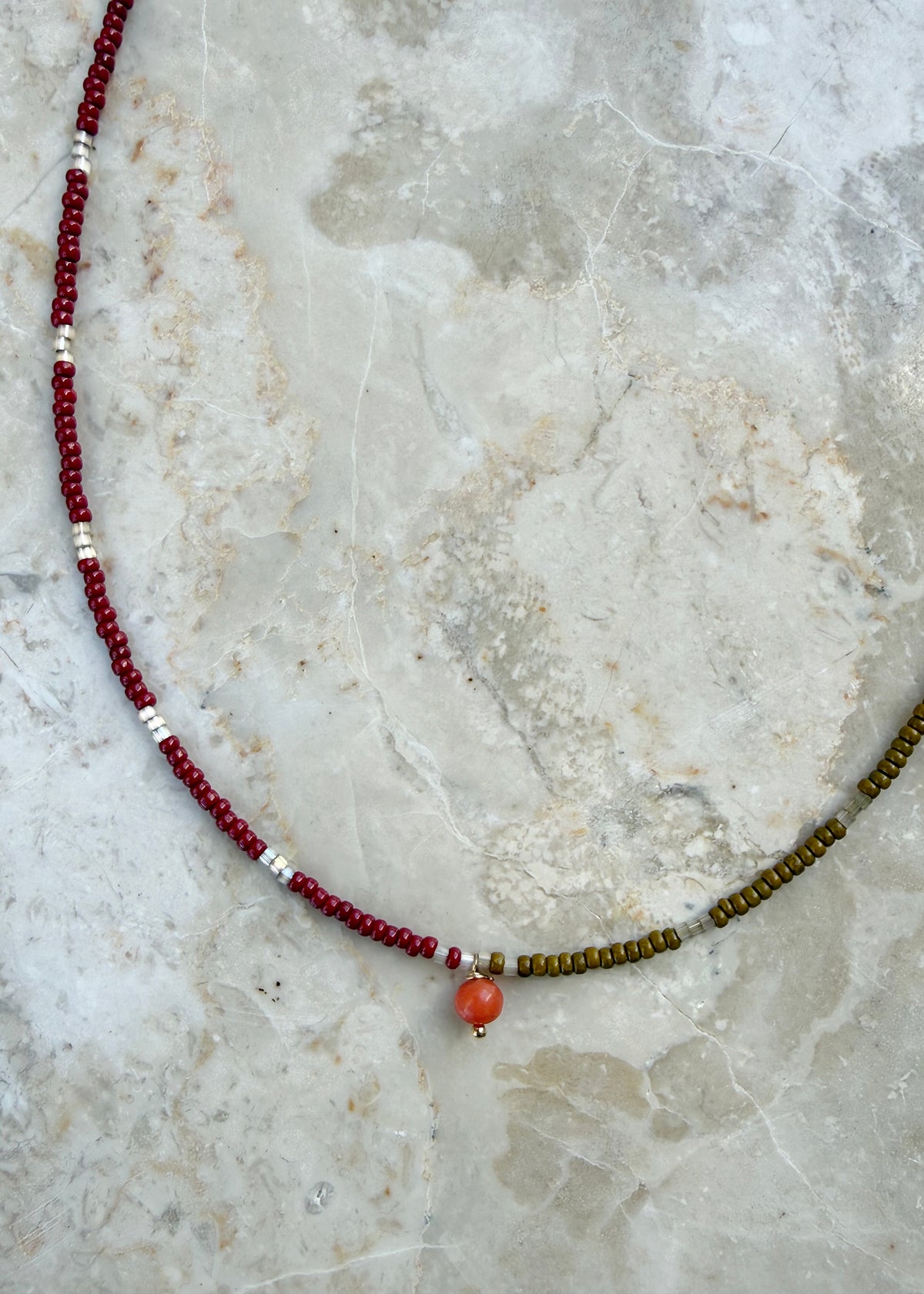 LUCKY NECKLACE — CORAL