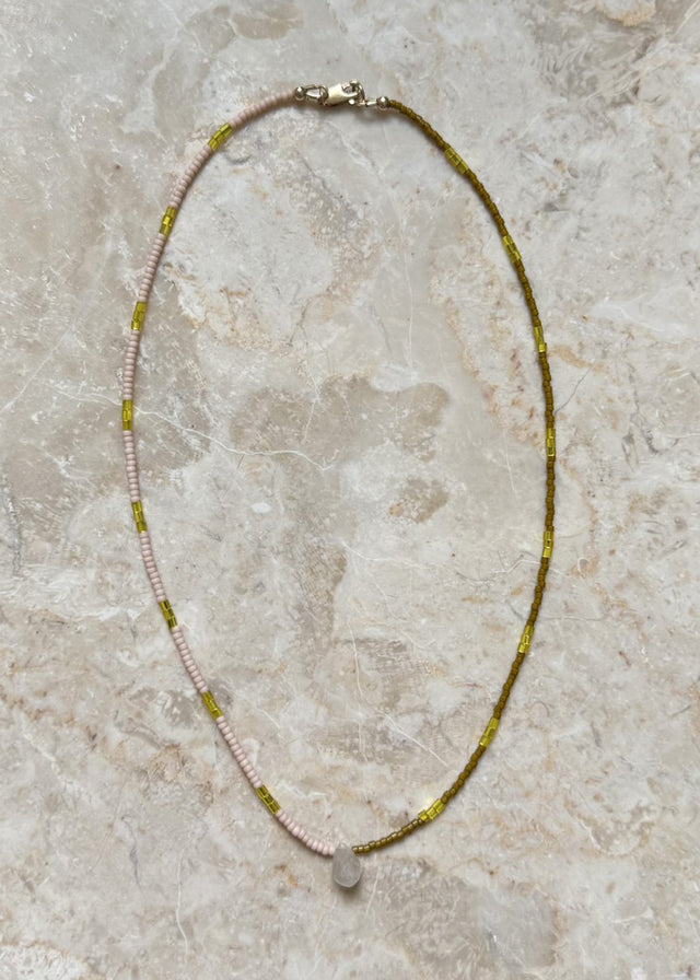 STACKER NECKLACE — BLUSH & KHAKI