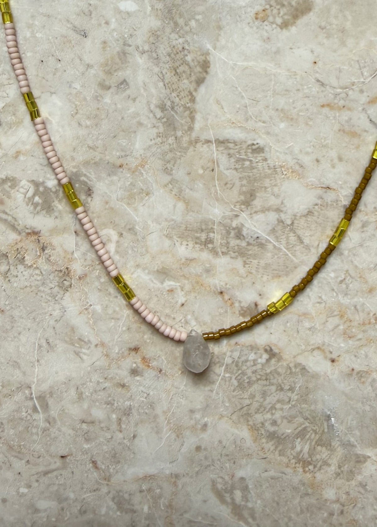STACKER NECKLACE — BLUSH & KHAKI