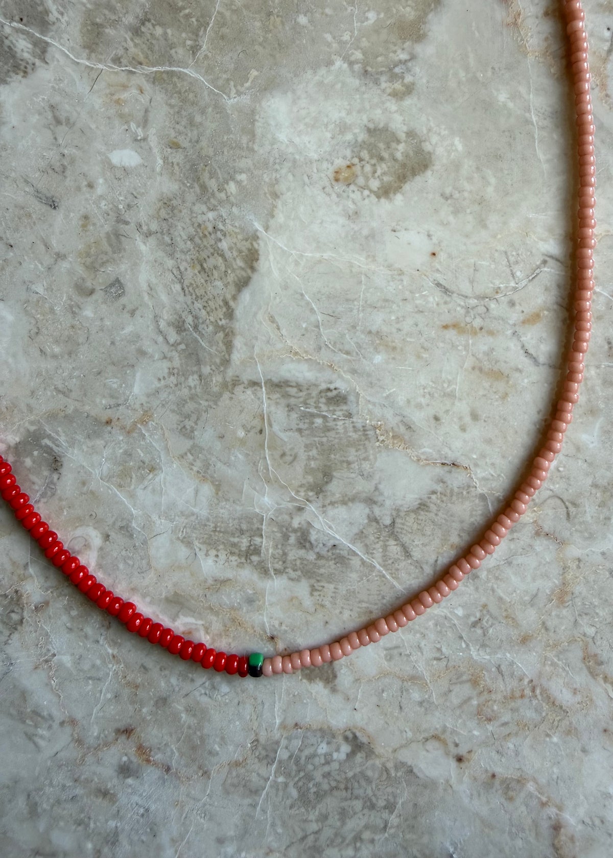 STACKER NECKLACE — PEACH & RED