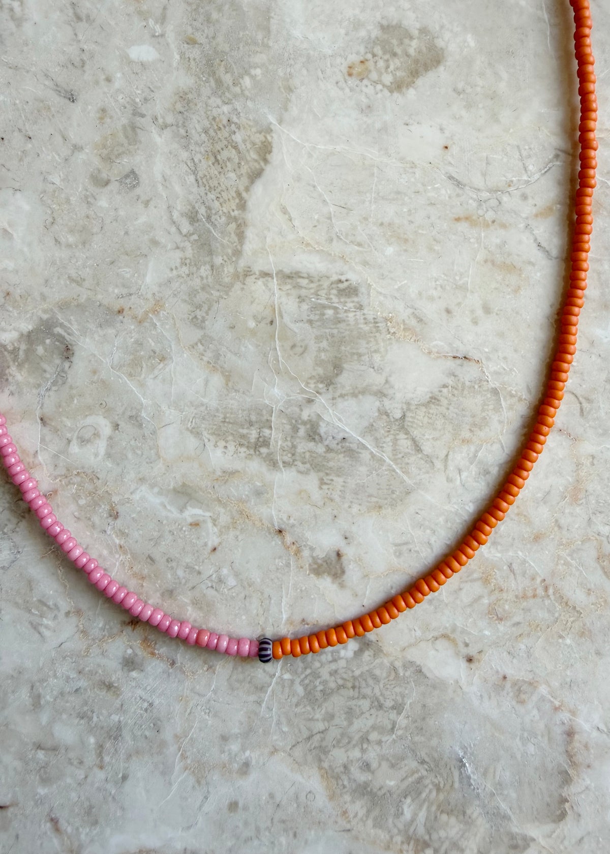 STACKER NECKLACE — PINK & ORANGE