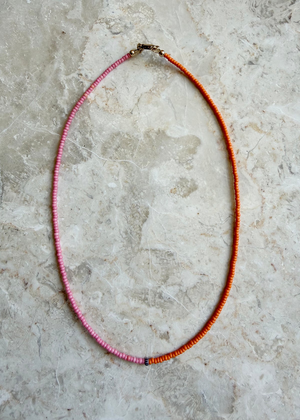 STACKER NECKLACE — PINK & ORANGE