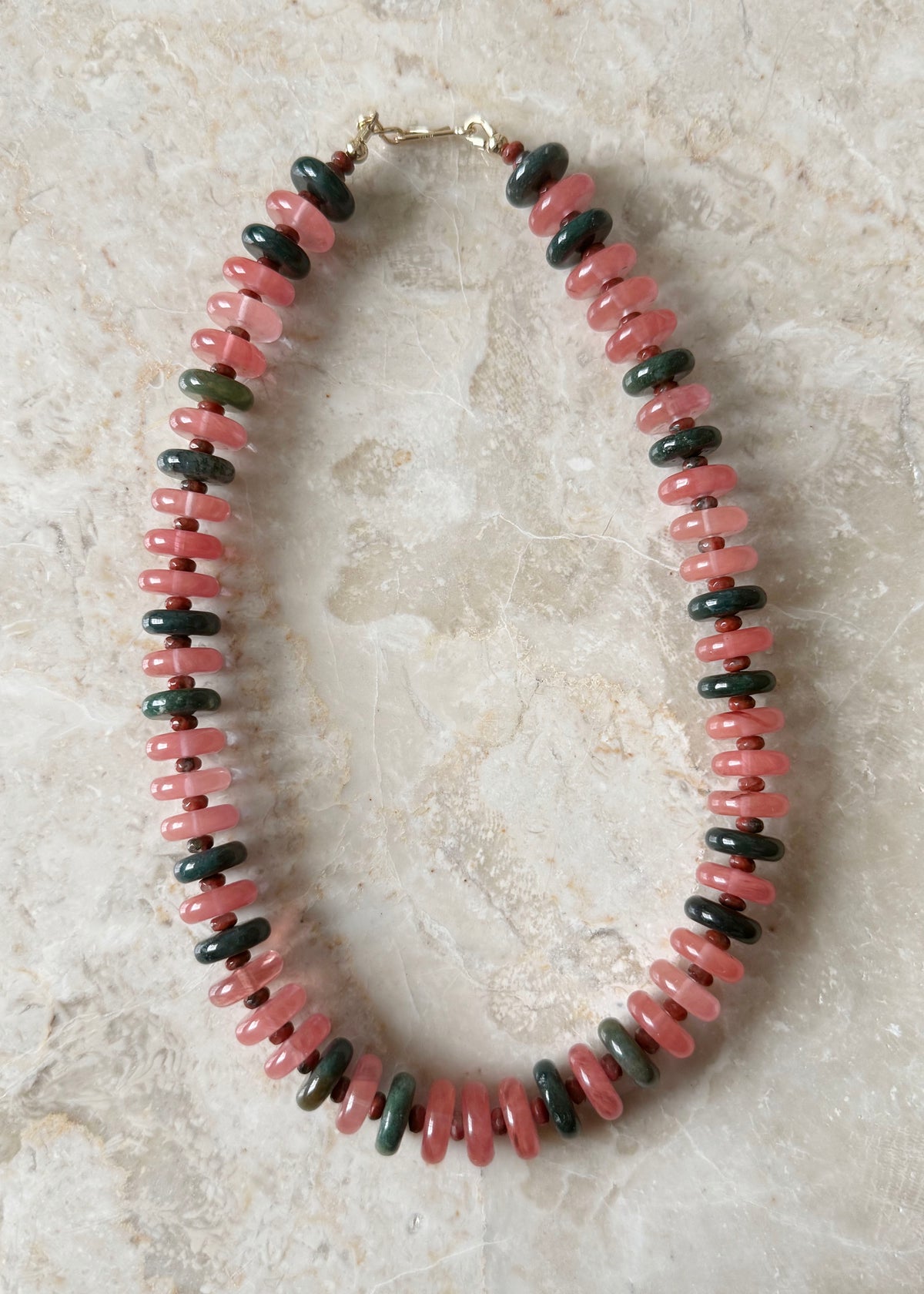 STRAWBERRY QUARTZ & AGATE SCRUNCHIE