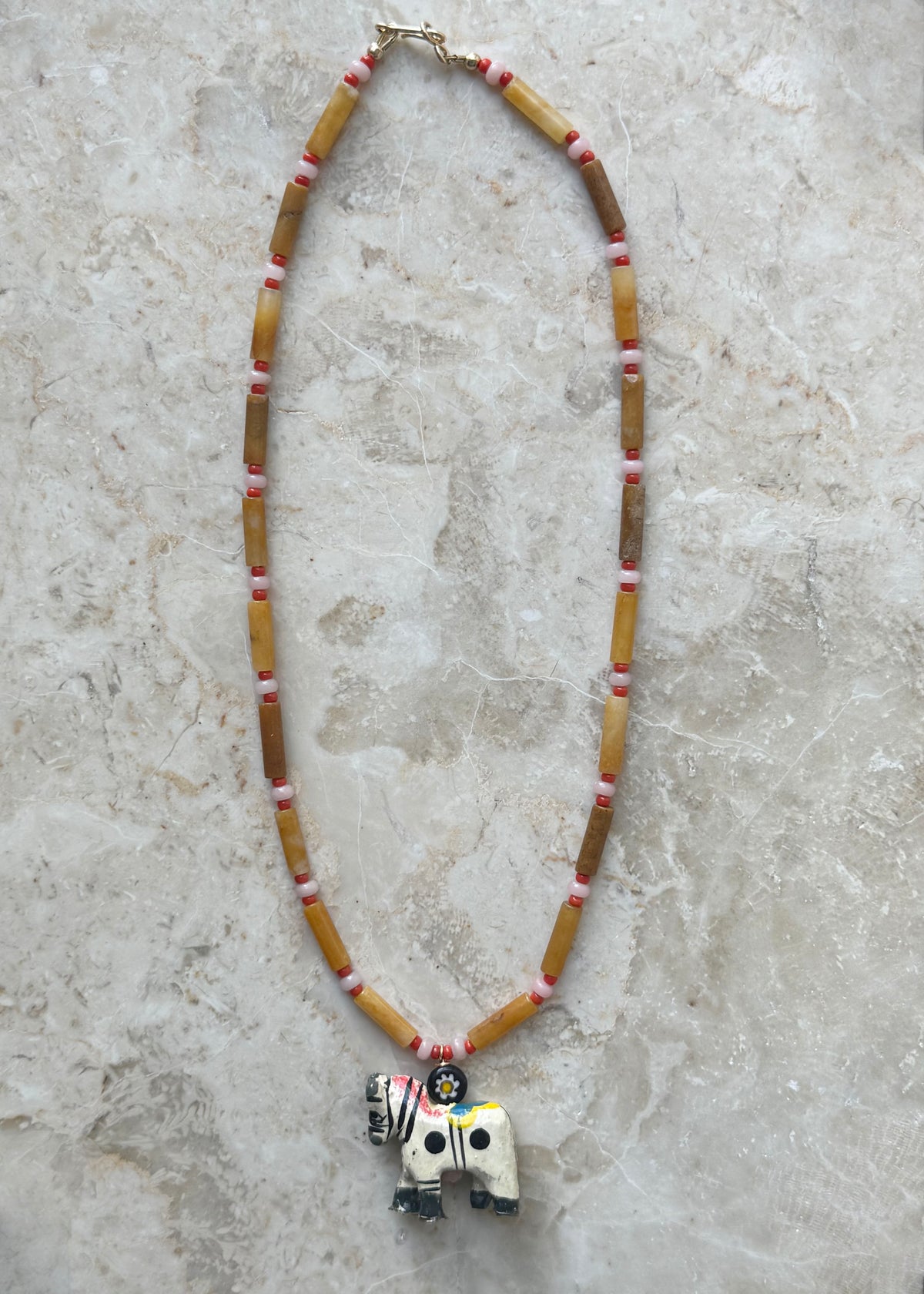 WHITE HORSE NECKLACE