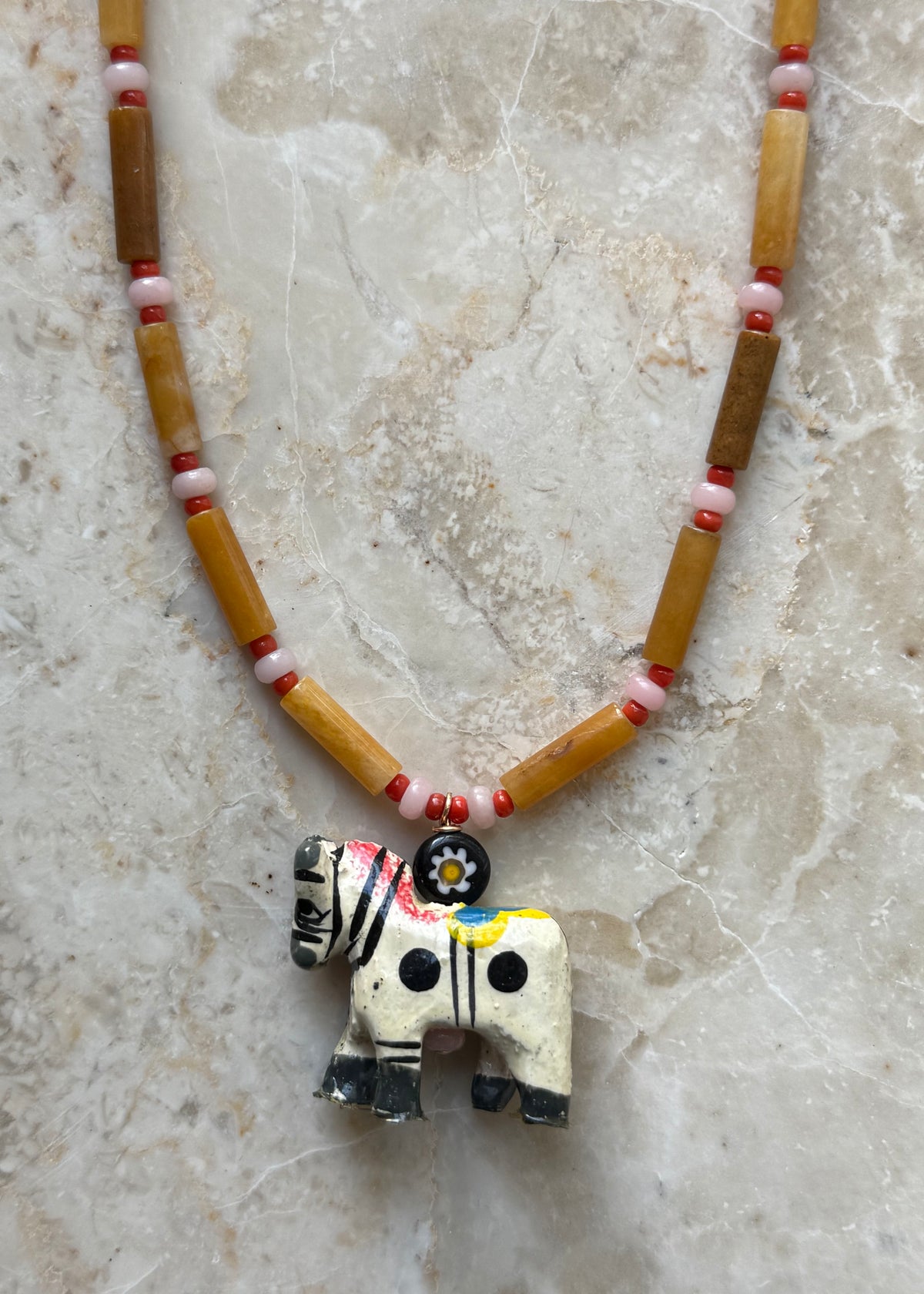 WHITE HORSE NECKLACE