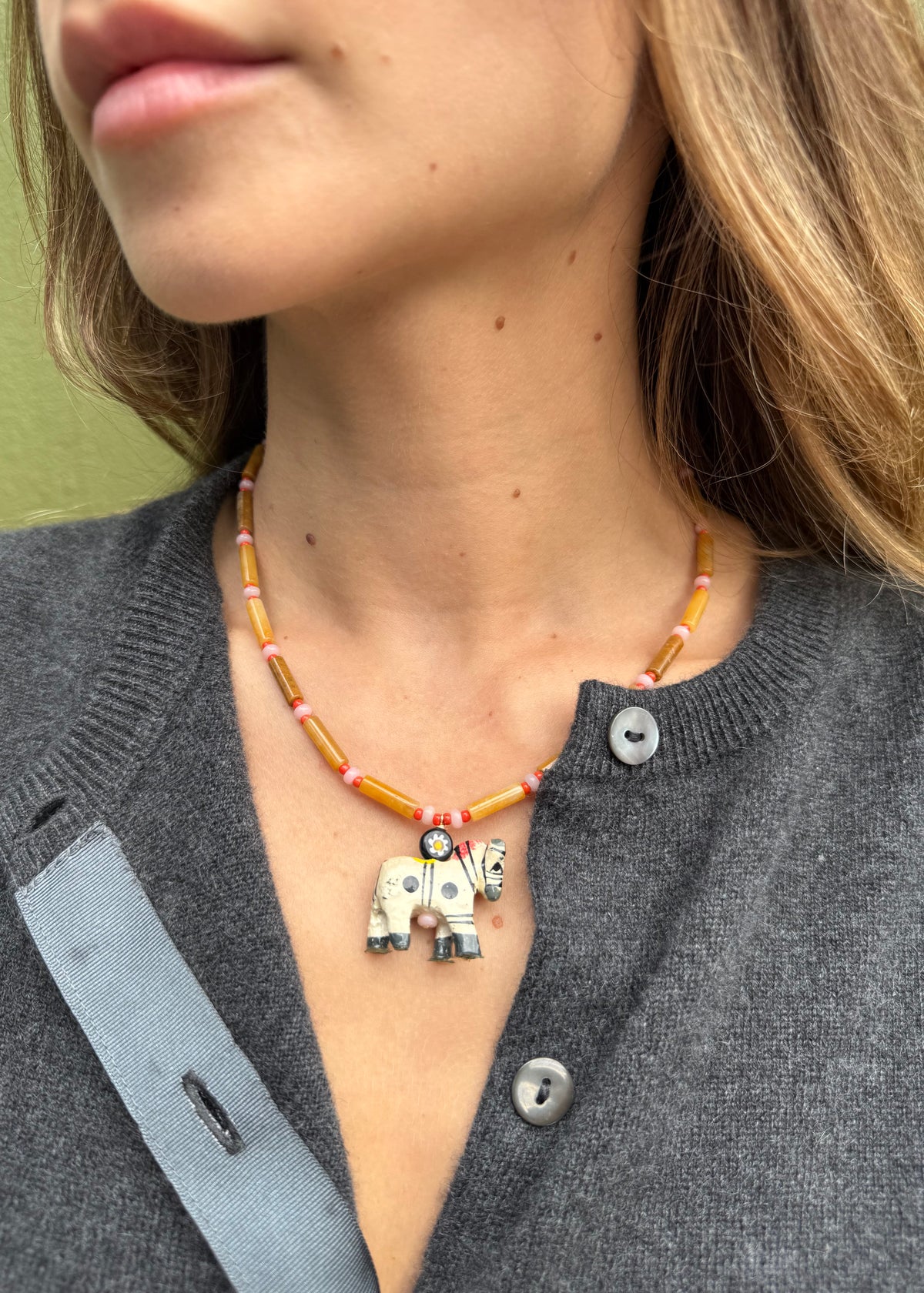 WHITE HORSE NECKLACE