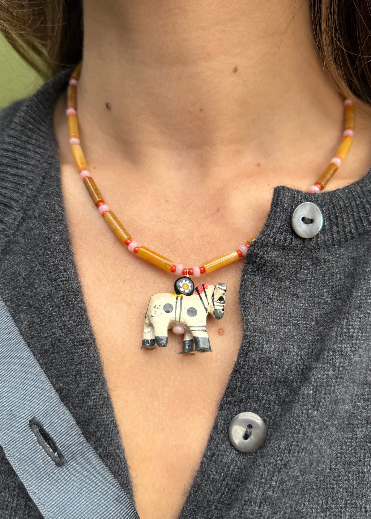WHITE HORSE NECKLACE