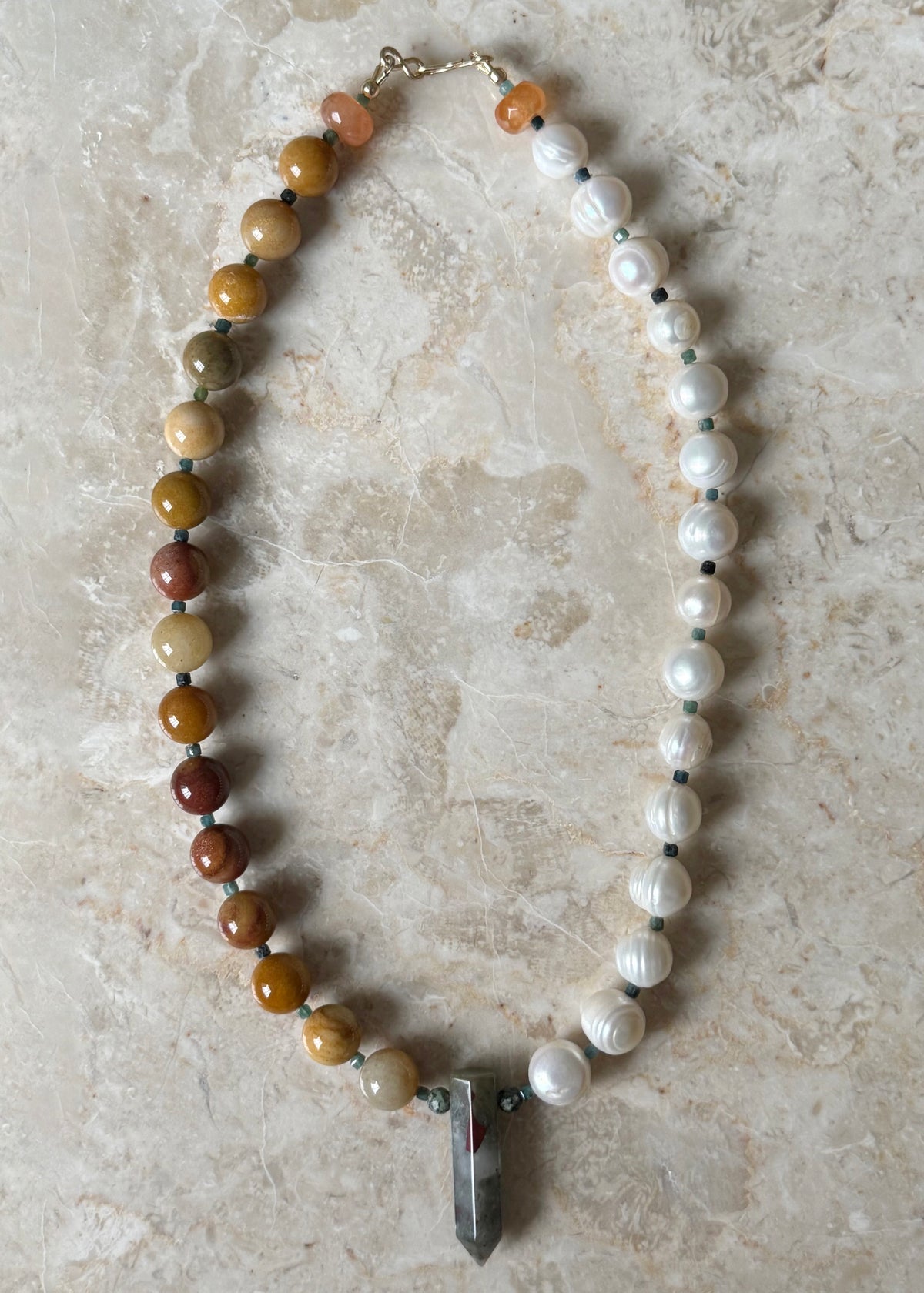 HALF HALF CRYSTAL NECKLACE