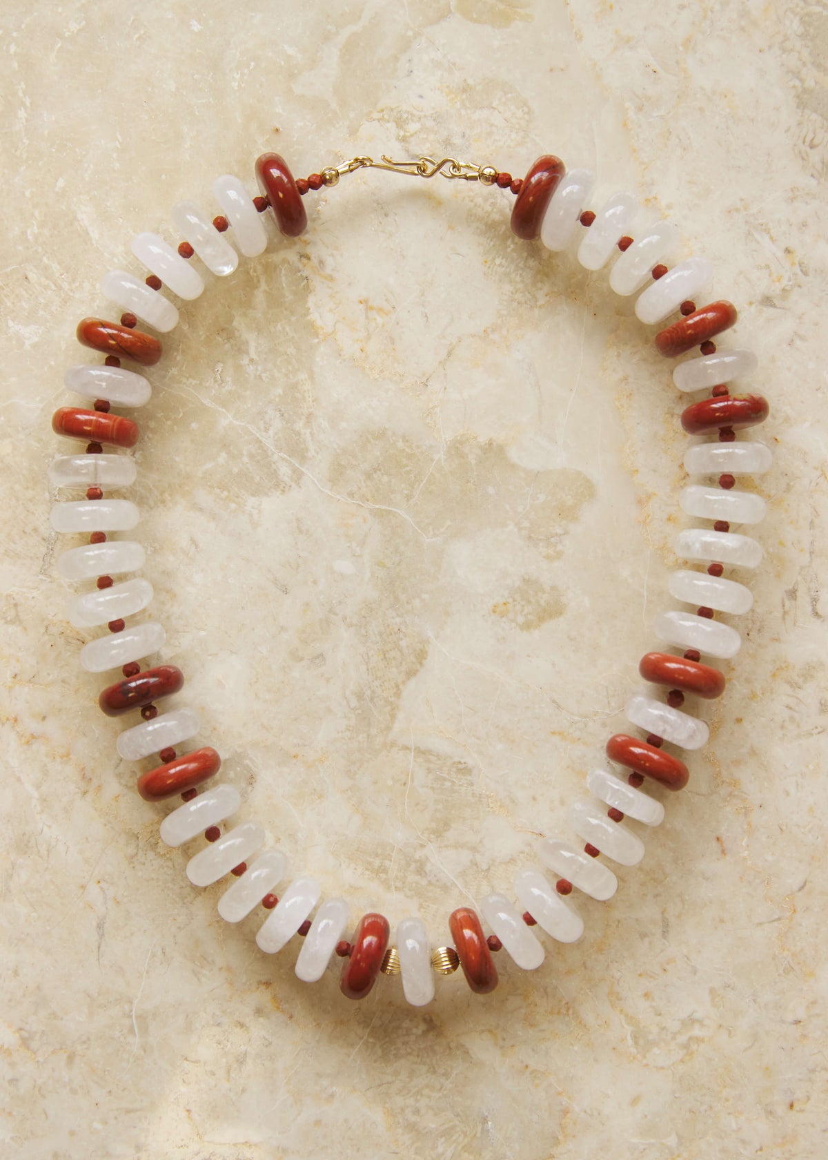 QUARTZ & RED JASPER SCRUNCHIE
