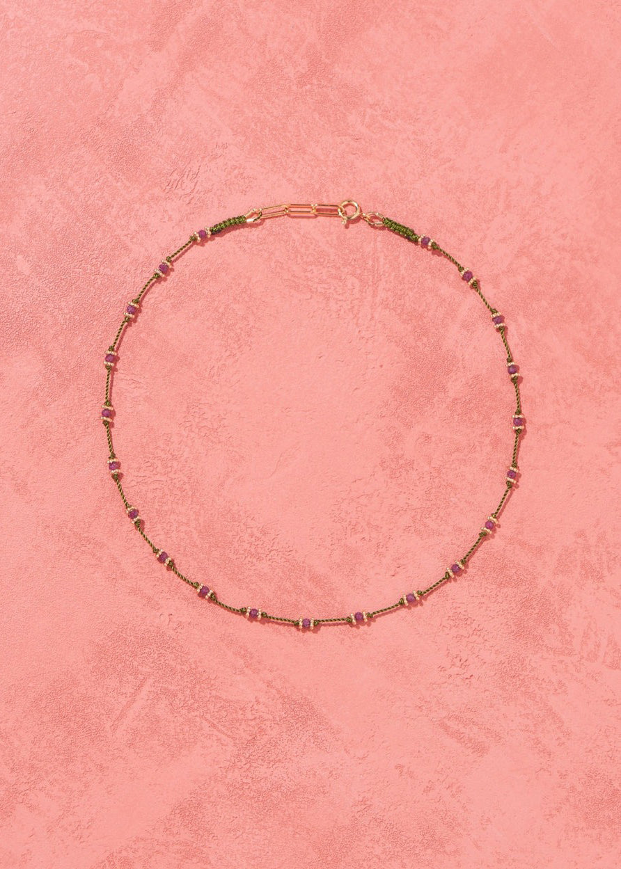 LOTUS NECKLACE — RUBY