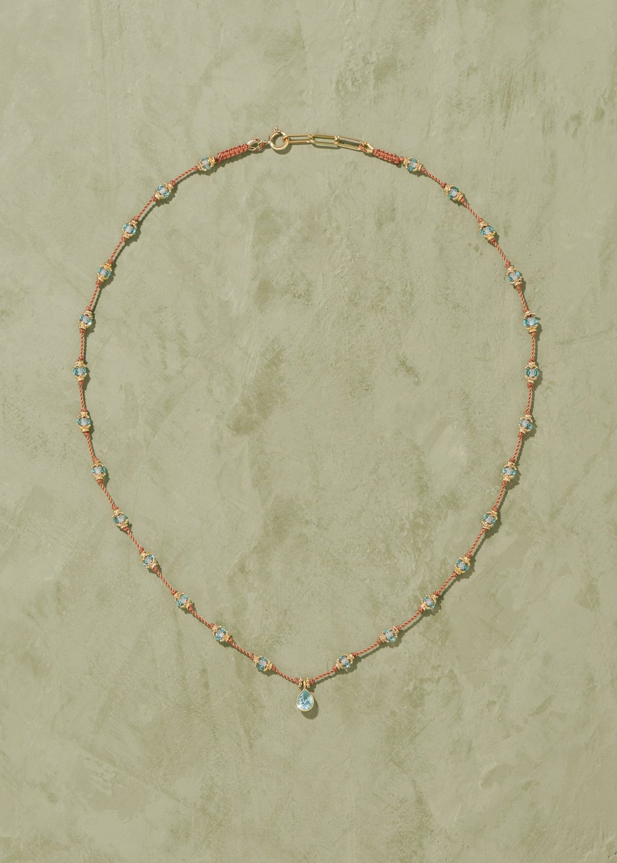 PEONY NECKLACE — AQUAMARINE