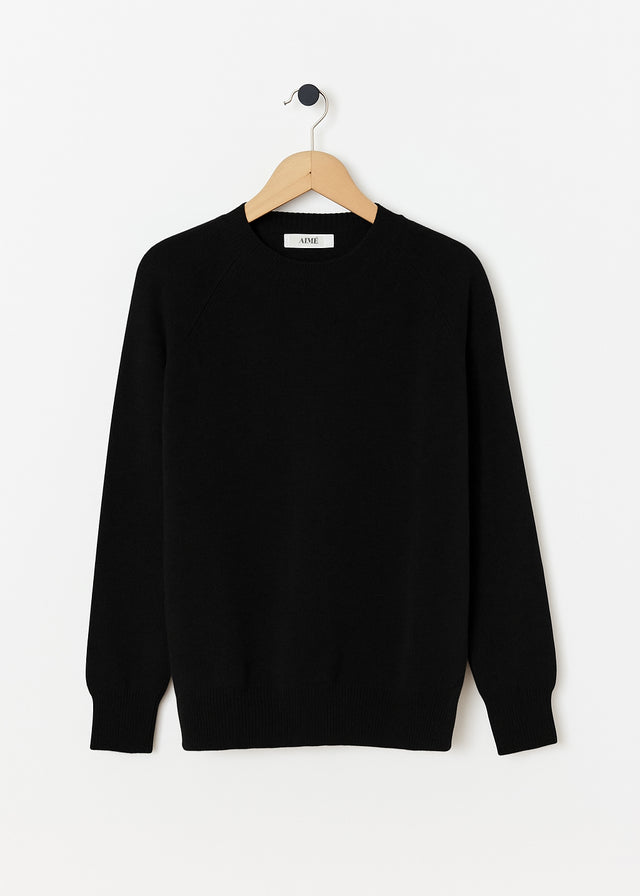 CADAQUÉS CASHMERE JUMPER — BLACK