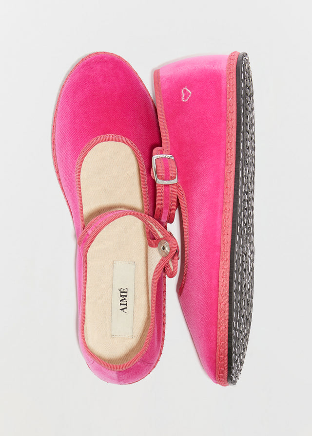 MARY JANE VELVET SLIPPERS — BURANO