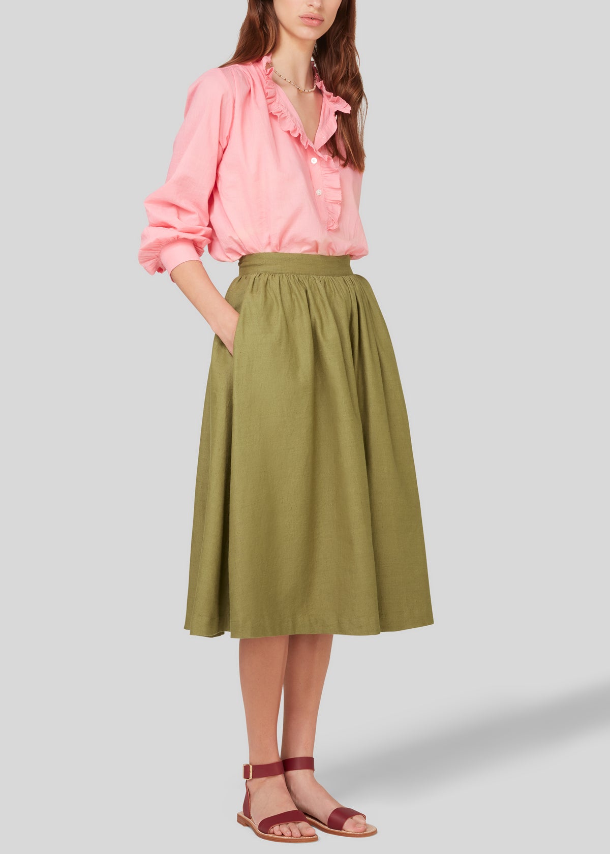 Acacia Skirt, Khaki by Aimé