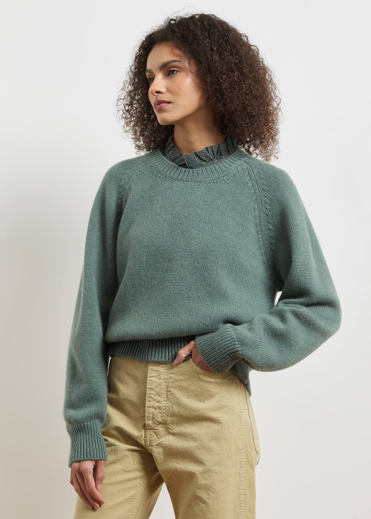 AUTEUIL CASHMERE JUMPER — SAGE