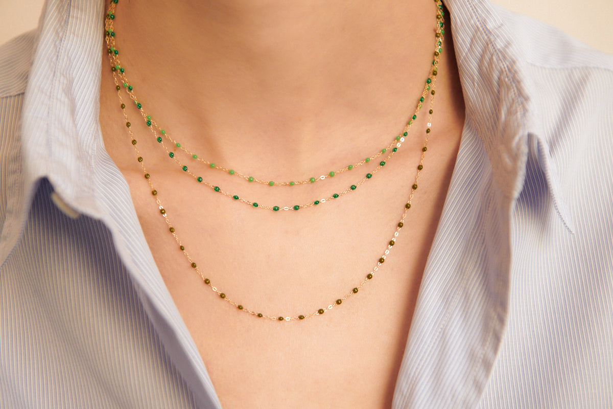 CLASSIC NECKLACE 42 CM — GRASS GREEN