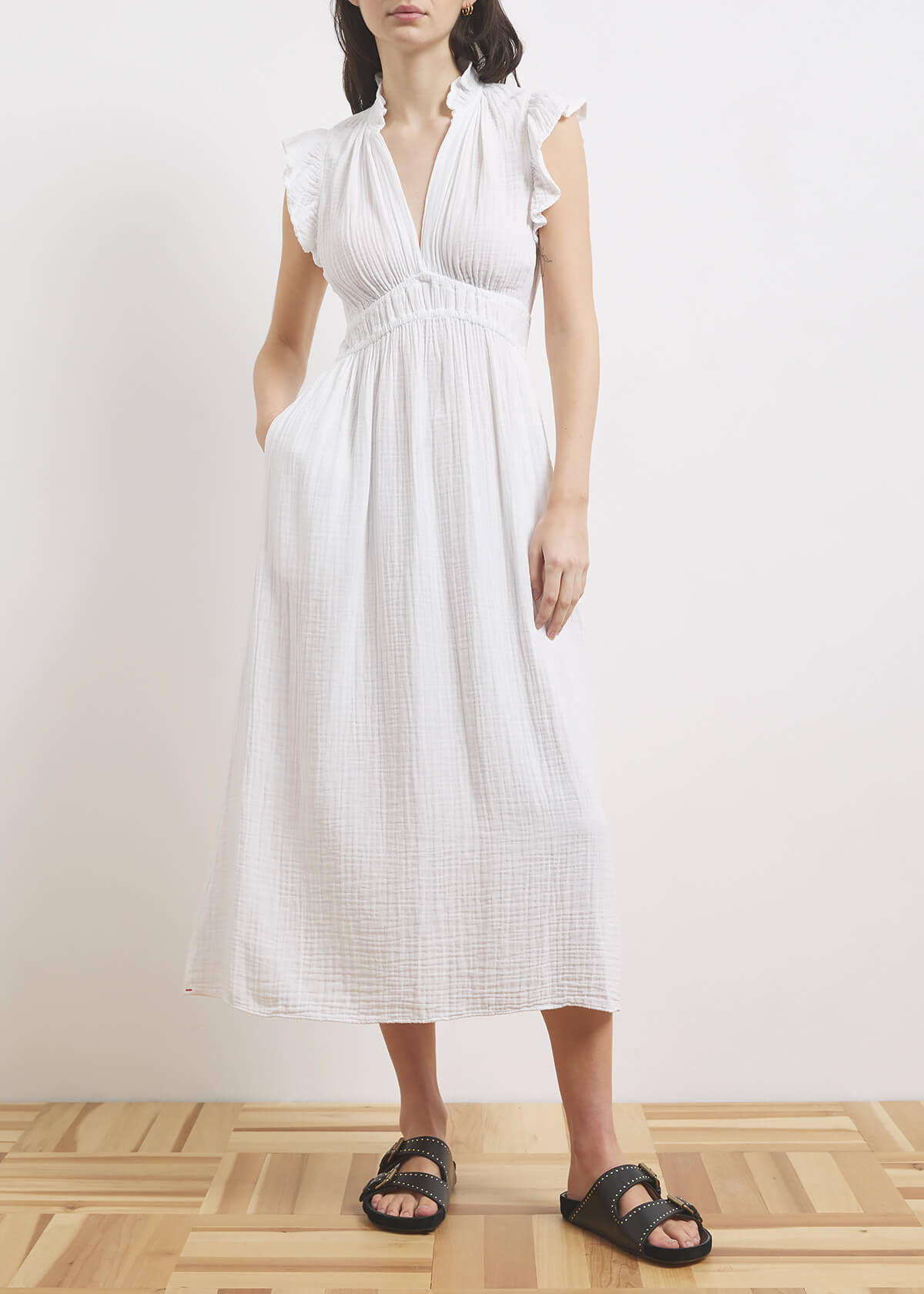 PEONY DRESS — WHITE