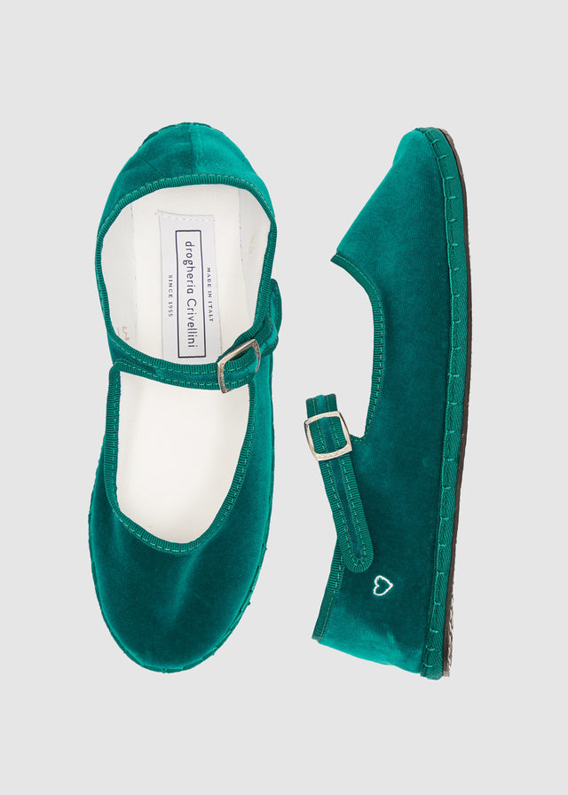 VELVET MARY JANE SLIPPERS — PEACOCK