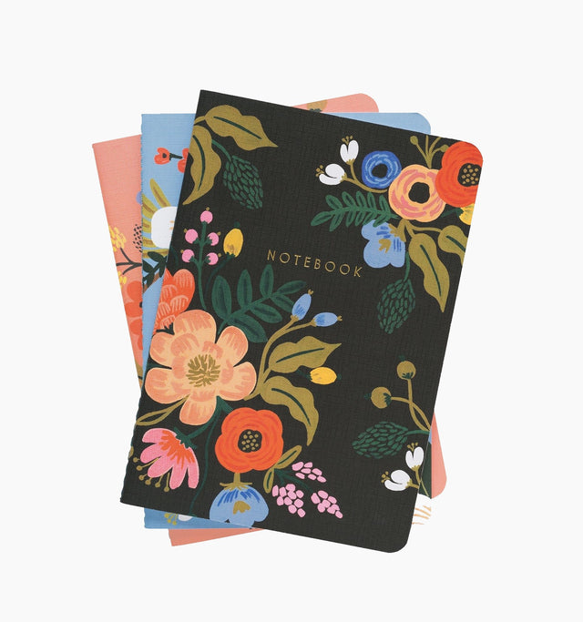 LIVELY STITCHED FLORAL NOTEBOOKS