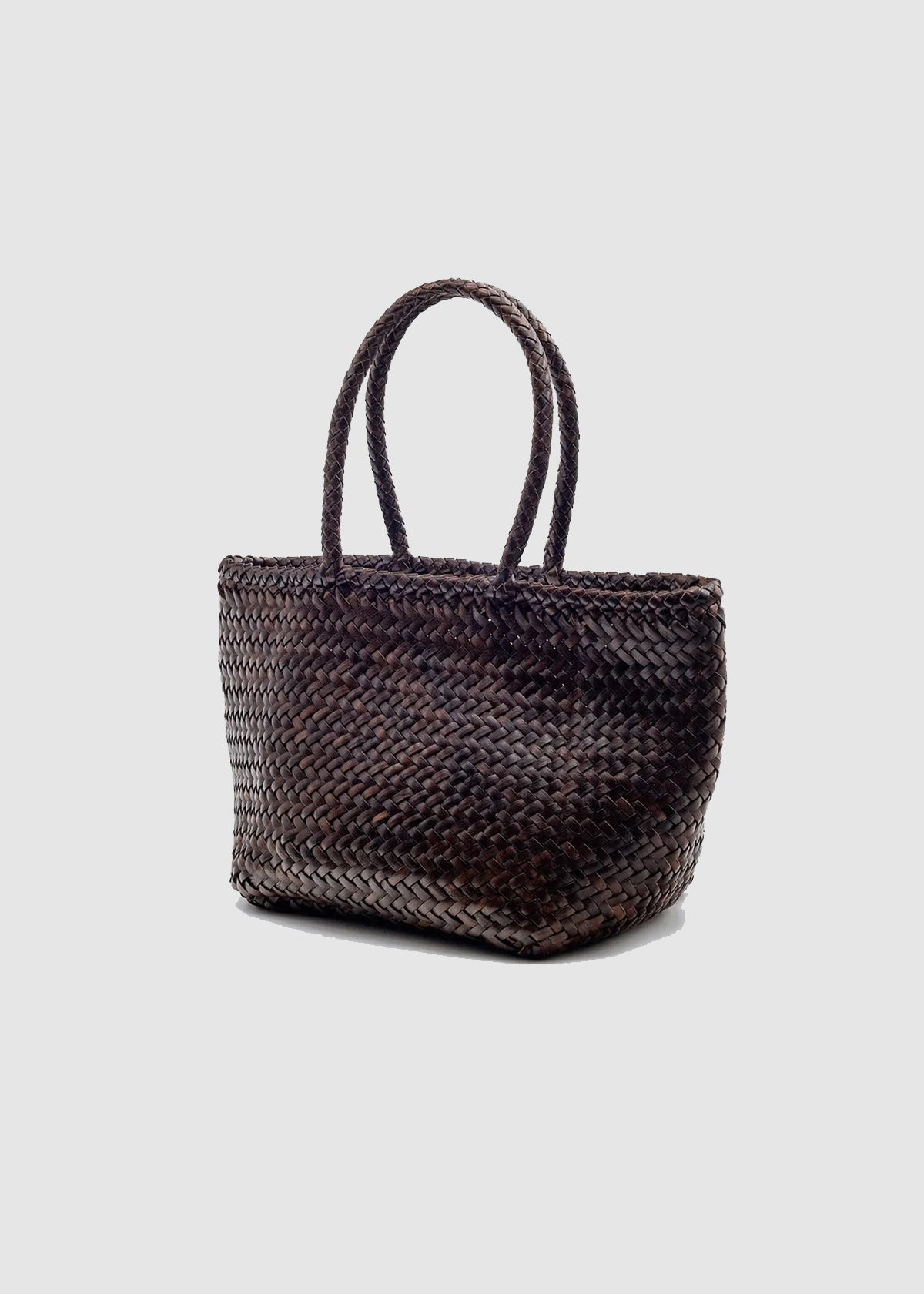 SMALL GRACE BASKET BAG —  DARK BROWN