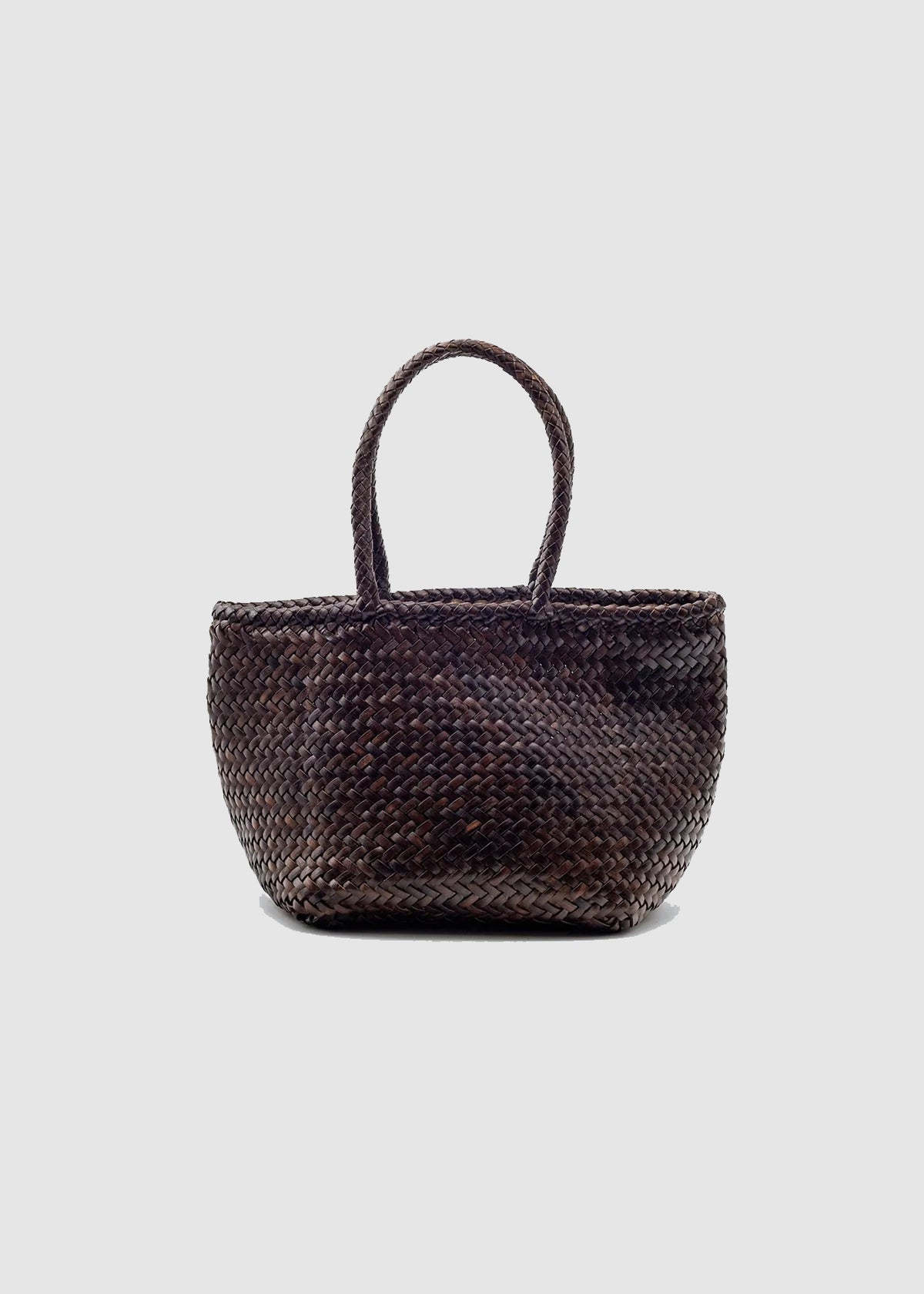 SMALL GRACE BASKET BAG —  DARK BROWN